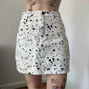 Lazy Oaf black and white speckled skirt